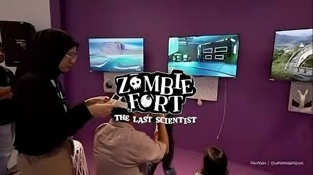 Tampak bentuk ruangan pada wahana zombiefort, yakni salah satu wahana yang menggunakan teknologi VR