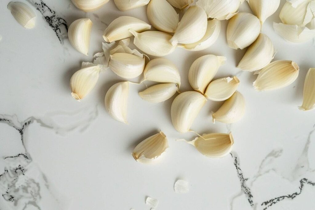 Bawang putih murni atau segar yang belum diolah menggunakan teknik garlic cube